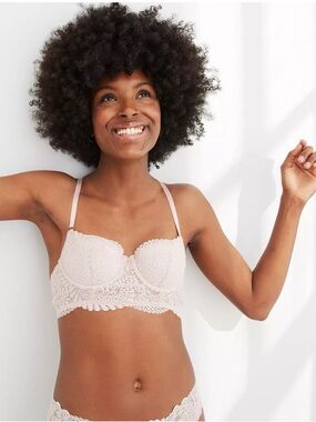 Aerie Real Power Balconette Lightly Lined Far Out Lace Bra Size 36C